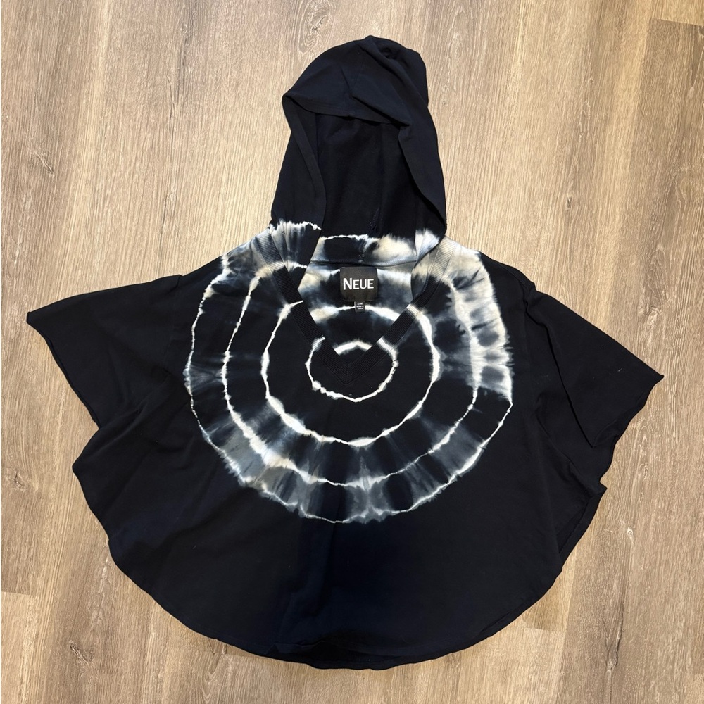 Urban Outfitters Black Tie-Dye Hooded Tunic